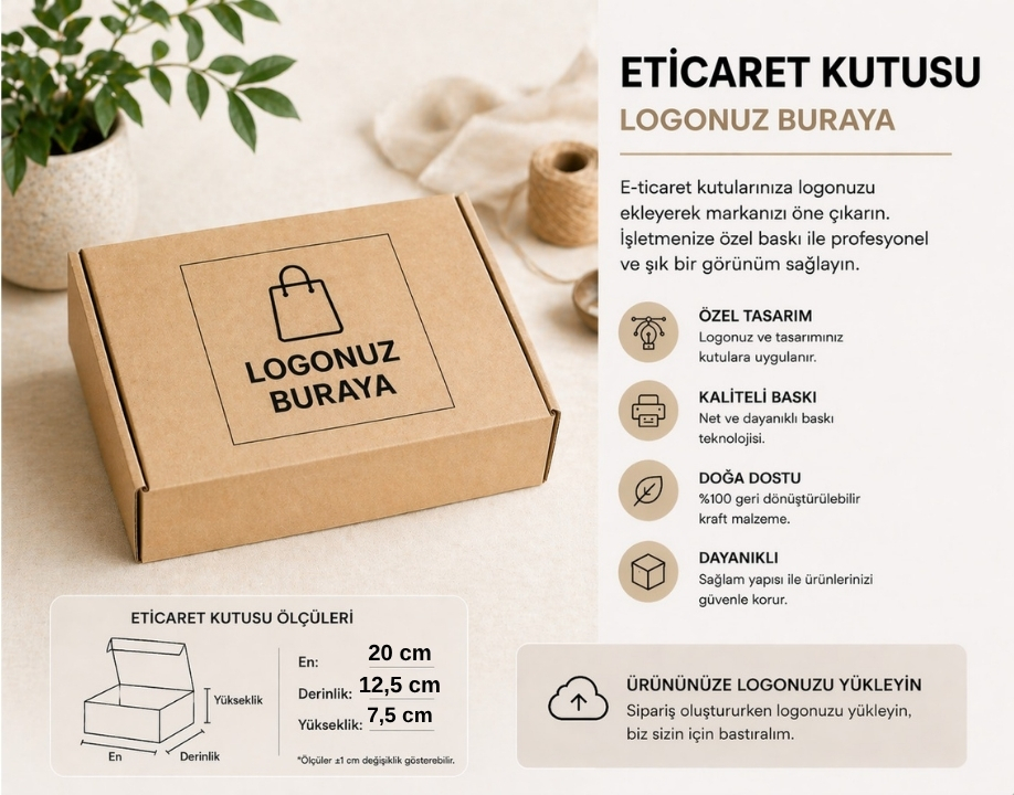 BASKILI  E-TİCARET KUTUSU 20*12,5*7,5